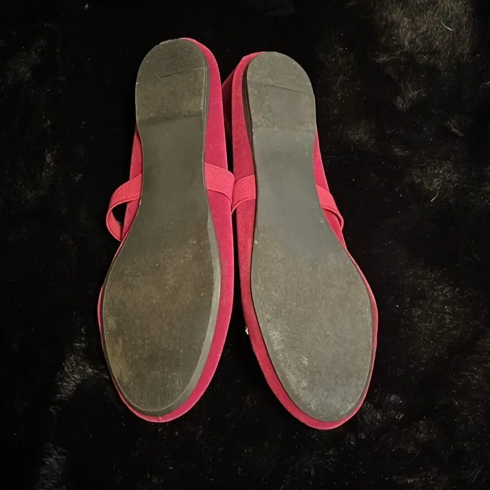 Ruby and Bloom Ballet Flats with Pearl Embellishments